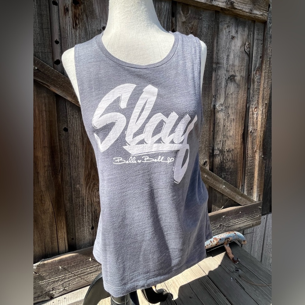Belle & Bell Gray Tank Top Size small “Slay”
